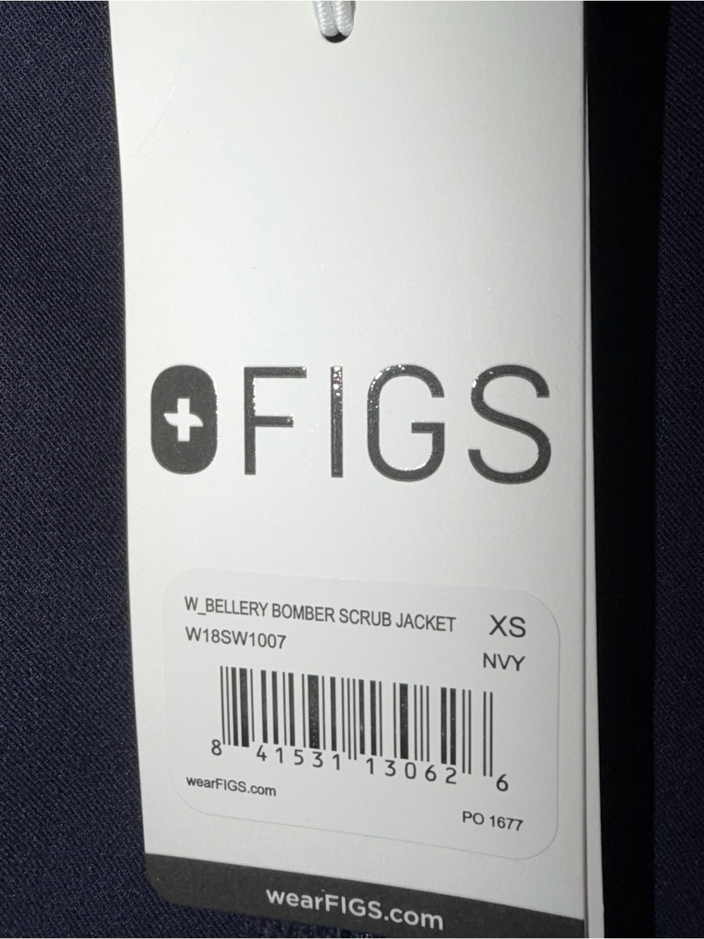 FIGS Bellery Navy Zip Front Jacket with Pockets - Picture 2 of 3